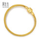 Chow Sang Sang Thin Rope Gold Color Bracelet Charme Beaded Rope 3mm Thin Version Bracelet Stainless Steel Rope W17