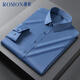 ROMON Camisa de Manga Larga para Hombre Primavera y otoño Ropa Formal Informal de Negocios de Alta elasticidad Camisa de Trabajo para jóvenes y de Mediana Edad Camisa de Fondo Blanco 41