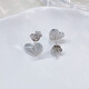 Beijing Gold Trading Center Co., Ltd. Platinum Earrings pt950 Glossy Round Earrings for Women, Birthday Gift for Girlfriend and Wife, Fish Scale Love Heart-shaped Earrings, Approximately 2.89g