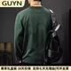 GUYN light luxury men's clothing brand 2025 spring new pure cotton Henry collar long-sleeved T-shirt for men, loose, fashionable and versatile, military green military green 2XL 150175Jin Jin equals 0.5 kg