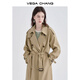 VEGA CHANG windbreaker women's mid-length 2026 new autumn style versatile fashionable coat Heron Brown S