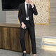 Men's four-piece suit suit, professional business small suit, formal jacket, men's slim fit groom's companion wedding dress 01 Jacket Black + 04 White Lining + 04 Pants Black + Tie XL