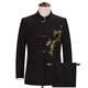 GOKU Men's New Chinese Style Engagement Dress Stand Collar Mao Suit Suit Chinese Style Embroidered Suit for Marriage Tang Suit Men Golden Bamboo Jacket + Pants L Recommended weight 110-130 Jin Jin equals 0.5 kg