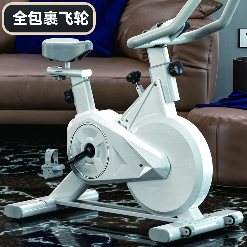 Konais Spinning Bike Home Indoor Exercise Equipment Silent Weight Loss Fat Burning Body Shaping Exercise Bike White All-Inclusive Anti-Slip Mat