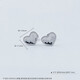 Beijing Gold Trading Center Co., Ltd. Platinum Earrings pt950 Glossy Round Earrings for Women, Birthday Gift for Girlfriend and Wife, Fish Scale Love Heart-shaped Earrings, Approximately 2.89g