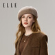 ELLE beret women's autumn and winter elegant octagonal hat retro versatile painter's hat fashionable beret hat one size fits all classic black
