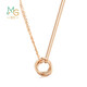 Chow Sang Sang Wing series double ring 18K rose gold necklace interlocking pendant 91873U47 cm