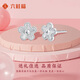 LIU GUI FU JEWELRY platinum peach blossom earrings for women 2025 new simple and versatile pt950 platinum earrings birthday gift for girls 1.76g platinum peach blossom earrings