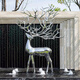 Stainless Steel Deer Sculpture Customized Large Geometric Sectioned Mirror Luminous Hollow Abstract Animal Outdoor Landscape Ornament Customized Contact Customer Service for Details