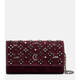 Lu Bo Ting light luxury women's PALOMA rivet suede chain wallet burgundy one size