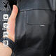 Playboy Men's PU Leather Jacket Autumn New Lapel Versatile Leather Jacket Retro Trendy Brand Jacket Top Men's Black XL 140-160Jin Jin is equal to 0.5 kg