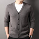 100% wool thickened classic knitted cardigan sweater for men in autumn and winter new pure wool sweater for men's outer wear Zhongcai XL 180/96A(115)