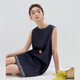 
Giordano designer straight skirt for women summer embroidered round neck denim vest dress for women 18465809