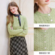 Xiangying Retro Cable Knit Cardigan Women's Short 2025 Winter New Lazy Style Long Sleeve Round Neck Sweater Jacket Milk White Green S 155/80A/85-95Jin Jin equals 0.5 kg