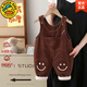 G.DUCKKIDS baby overalls winter 2025 autumn and winter models for boys and girls corduroy overalls baby fashionable jumpsuits trendy beige (plus thin velvet) 90 Recommended height is about 80 cm (can be opened)