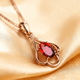 COASZE water drop oval ruby necklace for women, 18K gold inlaid, classic design, 0.56 carat ruby/chain not included
