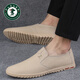 Herrenschuhe Frühling Neues echtes Cowhide Casual Lederschuhe Herren echtes Leder weiche Lederweiche Sohle einfach zu passen zu tru-weiß 6227 37