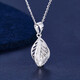 Lao Fengxiang platinum pendant pt950 double leaf pendant necklace for girl's birthday, platinum jewelry for girlfriend and wife, platinum, about 1.39g