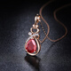 Tingliang 1.7 carat natural garnet pendant 18K rose gold colored treasure necklace for your lover. Ready stock with 18K gold necklace.