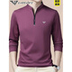 Chiarmania-Sex im mittleren Alter mit langer Ärmeln T-Shirt Herbst und Winter Casual Plus Samtstand Halsband Pullover Reißverschluss Basishemd Ga/6623 Deep Blue plus Samt L 170