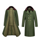 Green cotton coat for early morning travelers, outdoor cold-proof clothing, extended security coat, winter work clothes, inspected cotton