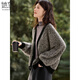 She enjoys autumn and winter sweater coat women's v-neck retro contrasting knitted cardigan lazy style loose sweater outer wear women's T54Z113