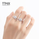 TTMIX platinum ring fashion pt950 platinum ring women's high-end living ring birthday gift square 3.7-3.9g
