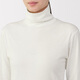 MUJI Women's Thick Cotton High Collar Long Sleeve T-Shirt Tops Bottoming Shirt Women's Style Fall 25 FCD15C5A Off-White M (160/84A)