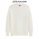 PEACEBIRD Men's Round Neck Sweater Pullover Casual Sweater B2EBE1120 White 1 (Loose) S