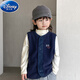 Disney children's vest autumn and winter style boys vest outer wear new boys winter polar fleece vest jacket thickened vest matte pine green 130 cm