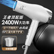 Xiaoya (XIAOYA) 2400W high-power hair salon hair dryer negative ion blue light hair care folding hair dryer powerful high-speed large hair dryer King top version Honor White + 2400W + free air nozzle + foldable 4.5 billion blue light ion hair care typhoon-level wind movement