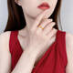 Lao Fengxiang pure gold flowing plain ring jewelry glossy closed loach back gold ring 10 rings 1.18g