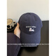 Korean style baseball cap with large head circumference, high quality, white and stylish, soft top hat for men and women, navy blue, small head size (49-54CM)
