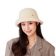 Rabbit fur fisherman hat women's autumn and winter new style face-showing small knitted curling top hat outdoor versatile fashionable warm hat beige one size