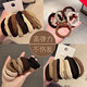 Durable black elastic hair band women's high ponytail hair rope headband leather case simple and versatile rubber band hair accessories mixed color 5 pieces (OPP bag)