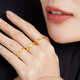 Lukfook Jewelry Pure Gold Geometric Square Gold Ring Closed Ring Price Size 14 - About 2.45g