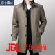 Goldlion mid-length windbreaker men's spring middle-aged double-layer stand-up collar business casual solid color coat thick men's coat blue M 170
