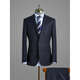 PITC light luxury high-end craftsmanship half-linen lining wool suit suit men's navy blue business casual suit double-open navy/half-linen lining/top + trousers 50 Please note the size of top/trousers