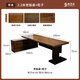 Champs Nobles all solid wood desk with side cabinet general manager office high-end log large board boss desk computer desk executive desk single table 220 long * 80 wide * 75 high New Zealand pine wood thickness 5cm