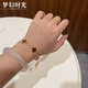 Dream Time Red Agate Five-Flower Four-leaf Clover Gold Bracelet 999 Pure Gold Silver-covered Jewelry Valentine's Day Gift for Your Girlfriend Red Agate Four-leaf Clover Bracelet (0.5g Gold Covered)