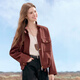 Baitu Betu Frauenkleidung 2025 Herbst neue Kurzjacke Temperament Trendy Arbeit Taschenjacke für Frauen 2509T15 Rost Red M (Rusty Red Pre-Sale 09/21 Sendung)
