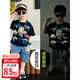 G.DUCKKIDS小黄鸭儿童短袖套装2025夏季中大童装衣服炸街男孩奥特曼两件套 1283套装-白色 110