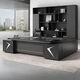 Boss desk office desk and chair combination supervisor desk executive desk new Chinese style office furniture simple manager desk president desk including installation 1.8 meters thickened table + single side cabinet