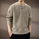Bmuvlss high-end brand men's American retro Henry collar men's sweater 2025 autumn and winter new loose sweater men's oatmeal gray M recommended weight 120-140Jin Jin equals 0.5 kg