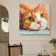 
MPPMCK cute cat digital oil painting DIY fill children's coloring 2024 new small size hand-painted oil color hy12799 20x20cm thick solid wood inner frame Highlight pigment + professional oil painting Canvas + multiple paintings Paint brush + wall hanging accessories