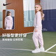 NIKE Girls' Hooded Fleece Sweatshirt + Pants 2-piece Set 2025 Winter Flower Print Children's Warm Suit