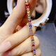 Junliang 2025 Natural Color Sapphire Bracelet Fire Color Explosive S925 Silver Color Gemstone Bracelet Color Gemstone