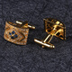 Lieshang gold-plated deep blue cufflinks for men, simple French shirt sleeve studs, suit cuff buttons, light luxury birthday gift, deep blue Lord cufflinks