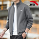 ANTA Soft Shell Sports Jacket Men's 2025 Autumn and Winter New Stand Collar Cardigan Loose Zipper Jacket Sports Casual Wear Top -3 Dusty Gray Regular Style L Suitable for 120-140 Jin Jin equals 0.5 kg