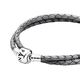 PANDORA double-circle braided leather metal bracelet unisex couple style gray gray 41 brand original box